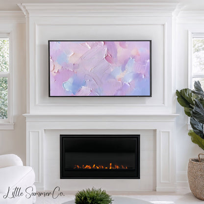Pastel Lilac Frame TV Art displayed on a TV