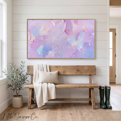 Pastel Lilac Frame TV Art displayed on a TV