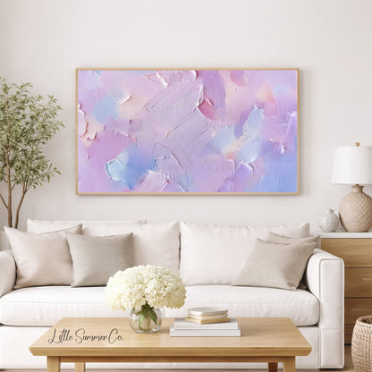 Pastel Lilac Frame TV Art displayed on a TV