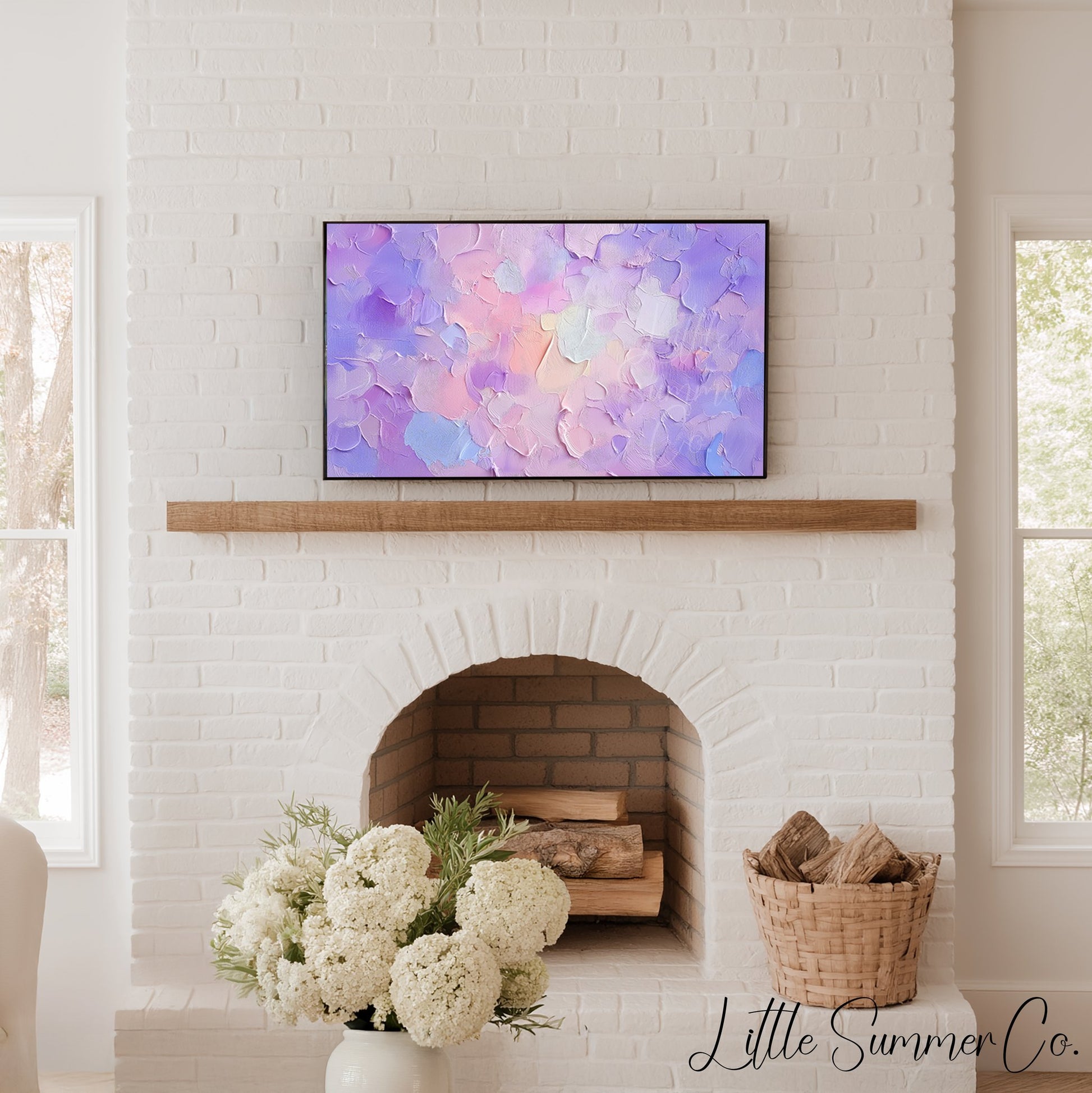 Violet Rose Frame TV Art displayed on a TV