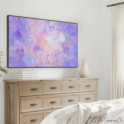 Violet Rose Frame TV Art displayed on a TV