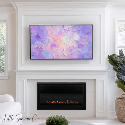 Violet Rose Frame TV Art displayed on a TV