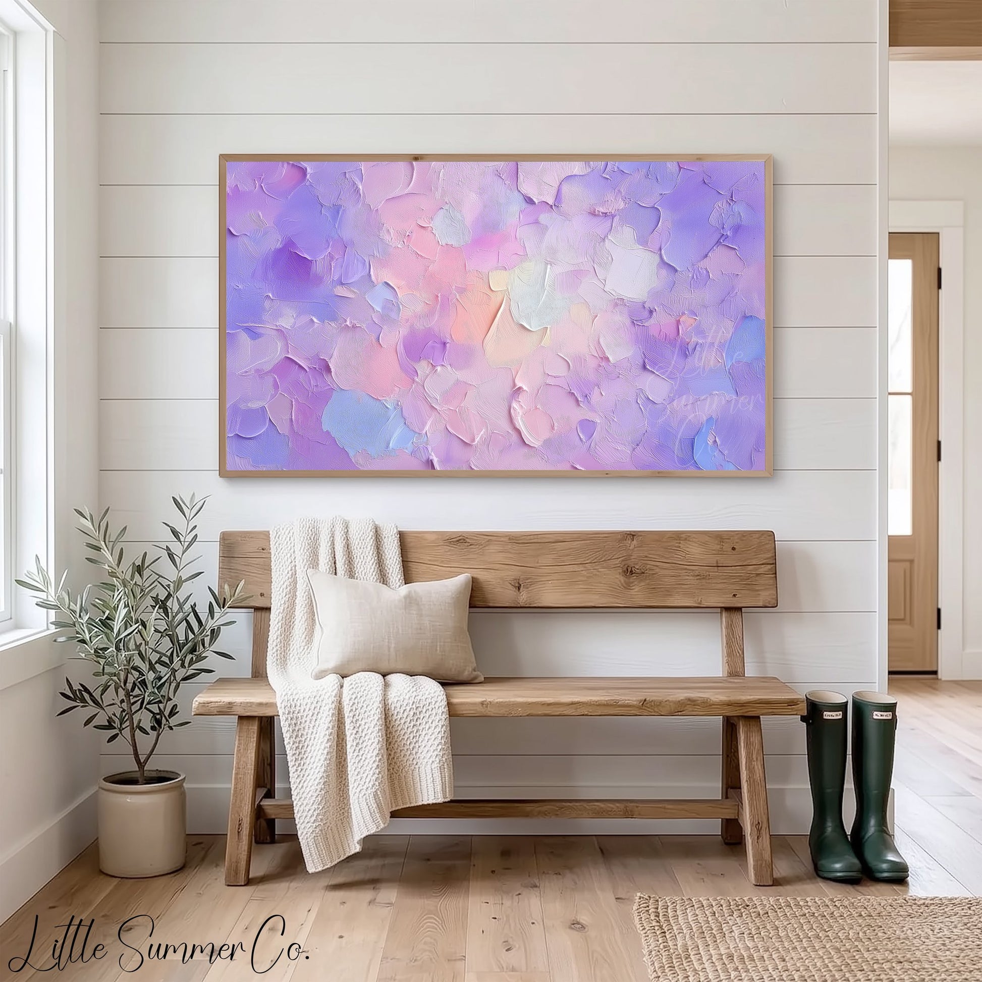 Violet Rose Frame TV Art displayed on a TV