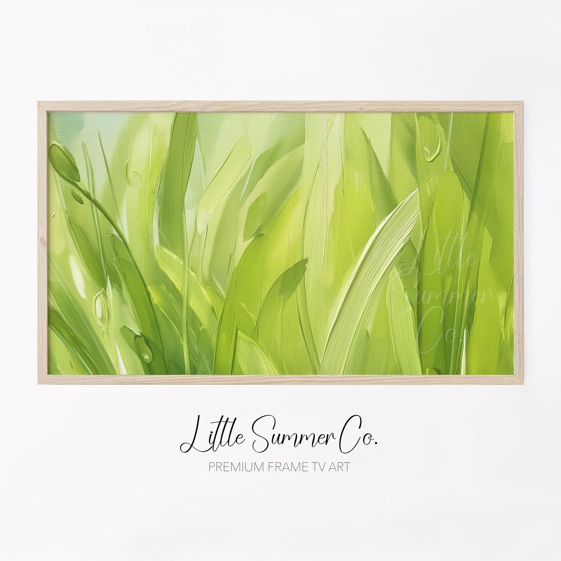 Fresh Green Grass Frame TV Art displayed on a TV