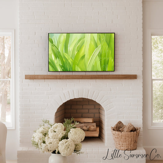 Fresh Green Grass Frame TV Art displayed on a TV