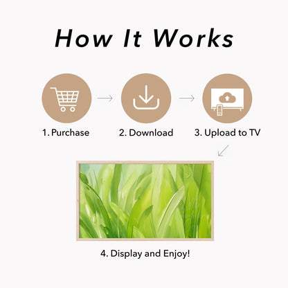 Fresh Green Grass Frame TV Art displayed on a TV
