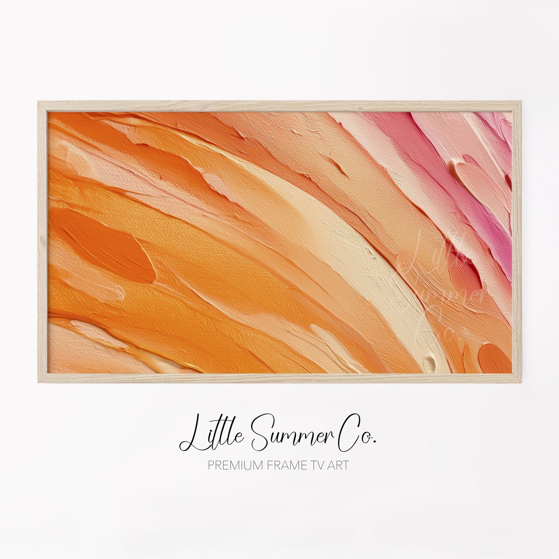 Orange Sunset Frame TV Art displayed on a TV