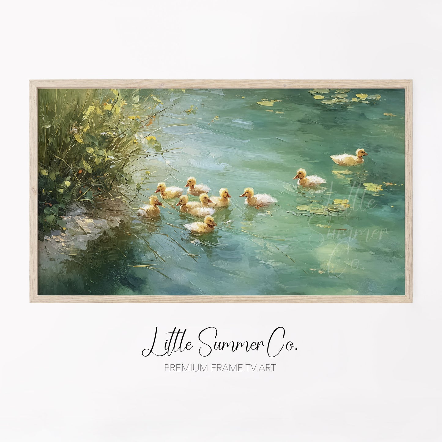 Ducklings Frame TV Art displayed on a TV