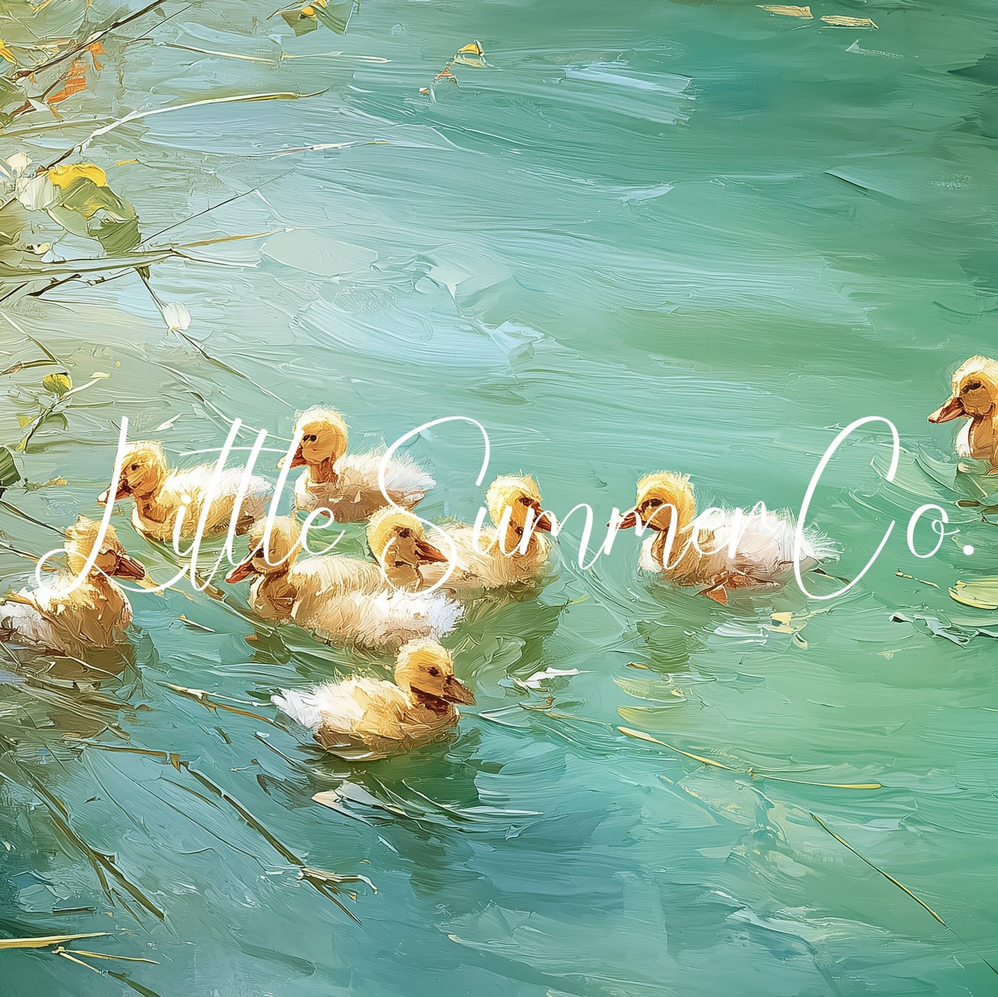 Ducklings Frame TV Art displayed on a TV