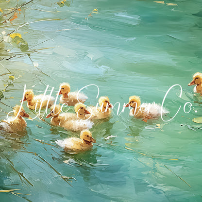Ducklings Frame TV Art displayed on a TV