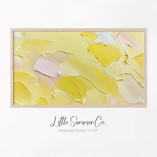 Sunny Yellow Frame TV Art displayed on a TV