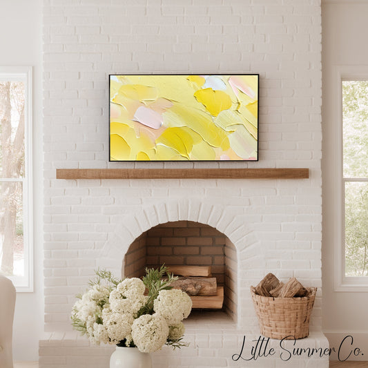 Sunny Yellow Frame TV Art displayed on a TV