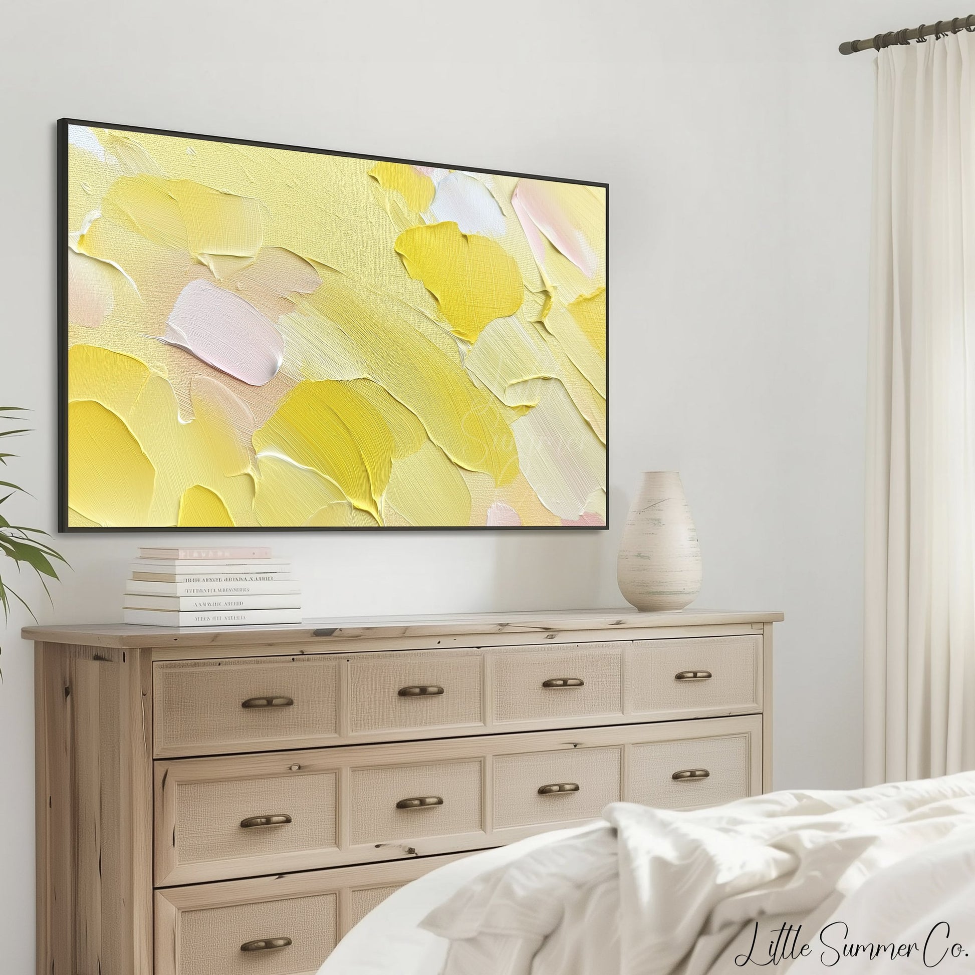 Sunny Yellow Frame TV Art displayed on a TV