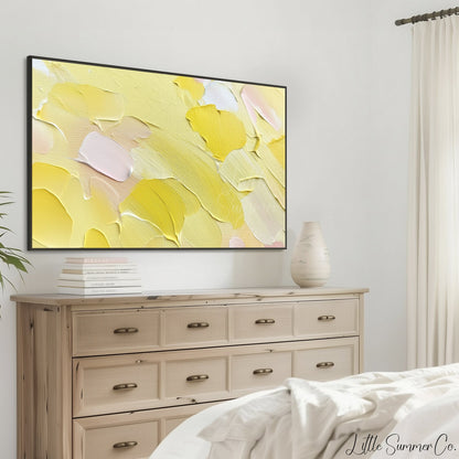 Sunny Yellow Frame TV Art displayed on a TV
