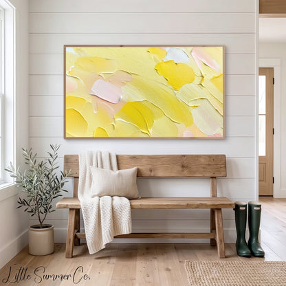 Sunny Yellow Frame TV Art displayed on a TV