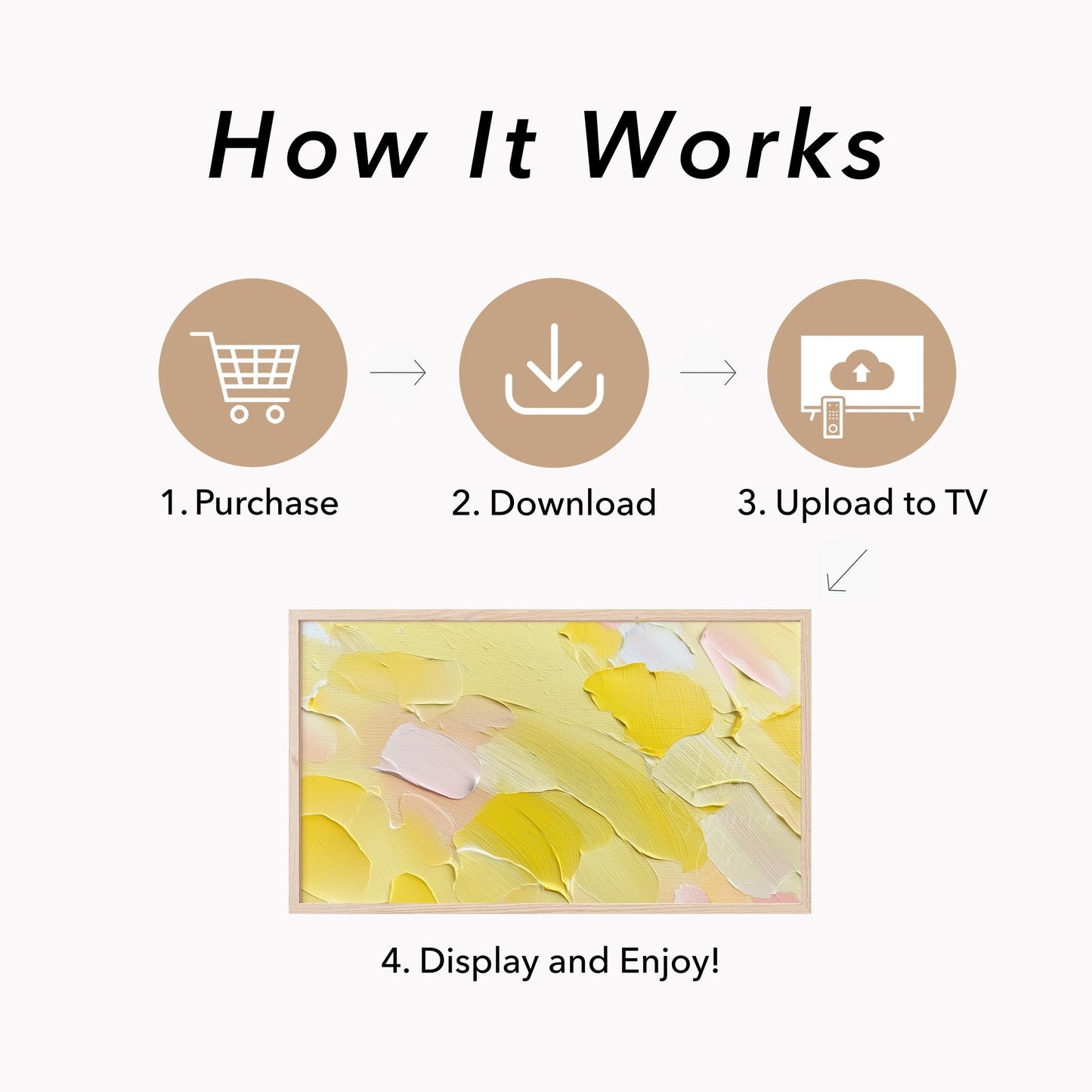 Sunny Yellow Frame TV Art displayed on a TV