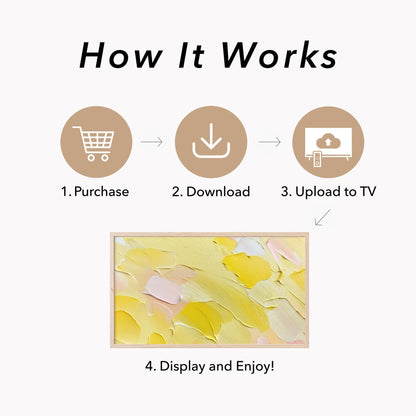Sunny Yellow Frame TV Art displayed on a TV
