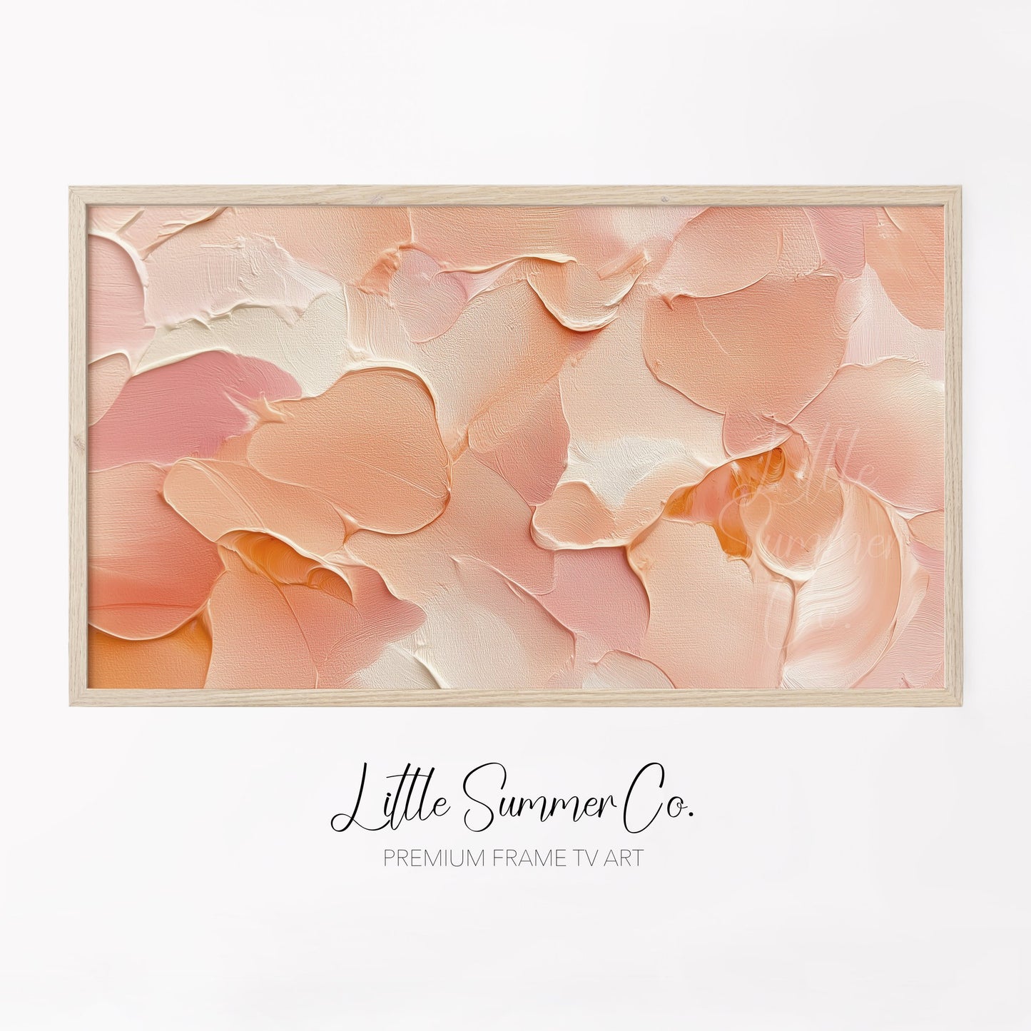 Peach Blush Frame TV Art displayed on a TV