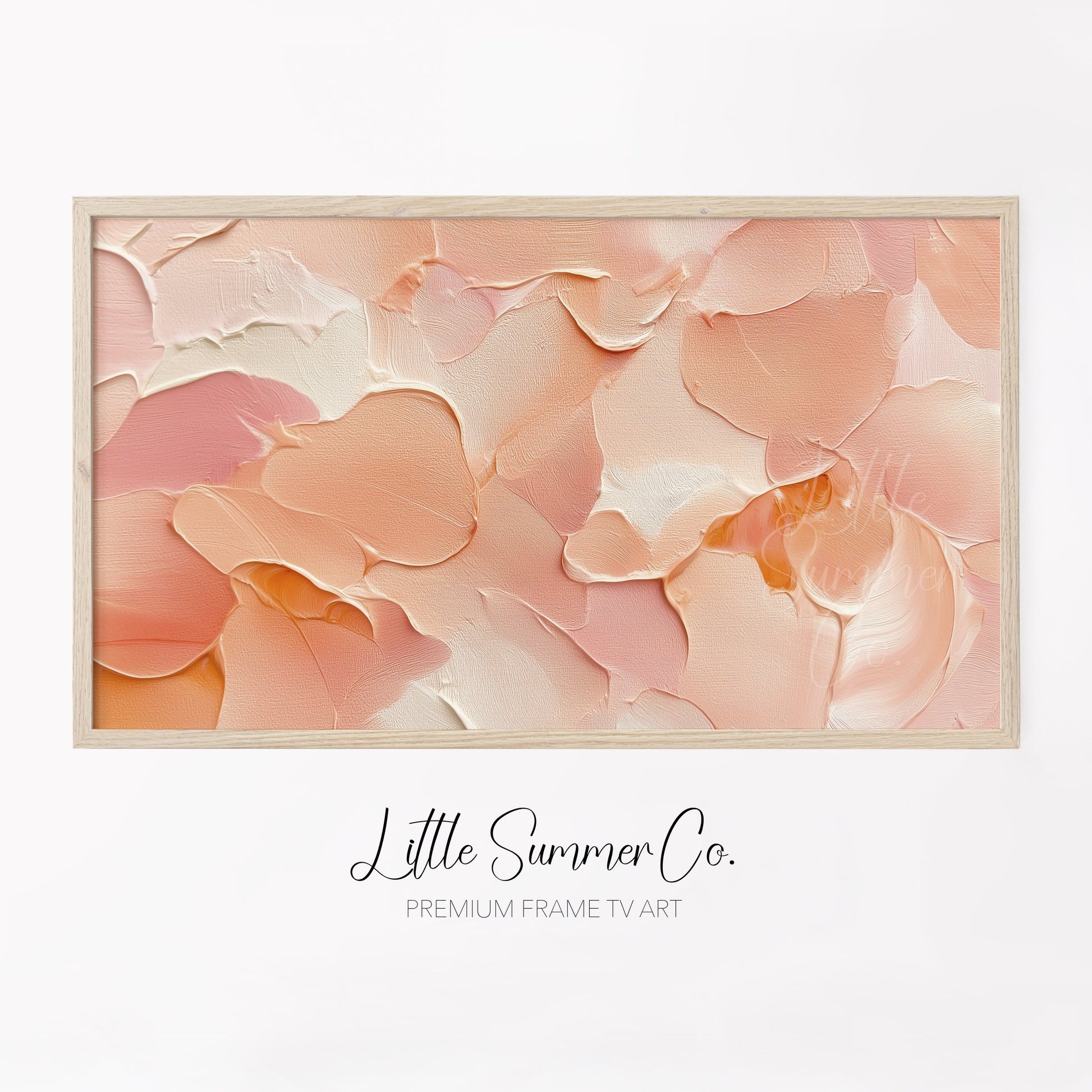 Peach Blush Frame TV Art displayed on a TV