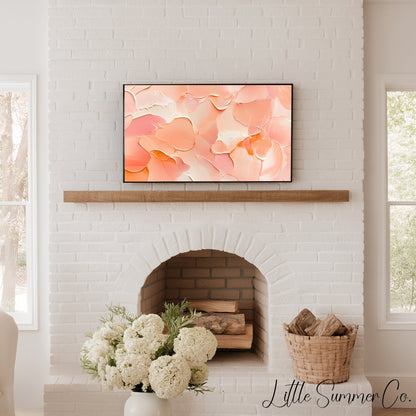 Peach Blush Frame TV Art displayed on a TV