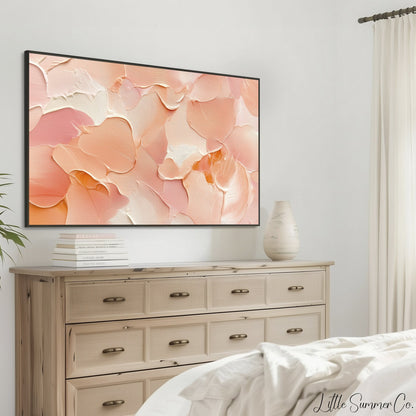 Peach Blush Frame TV Art displayed on a TV