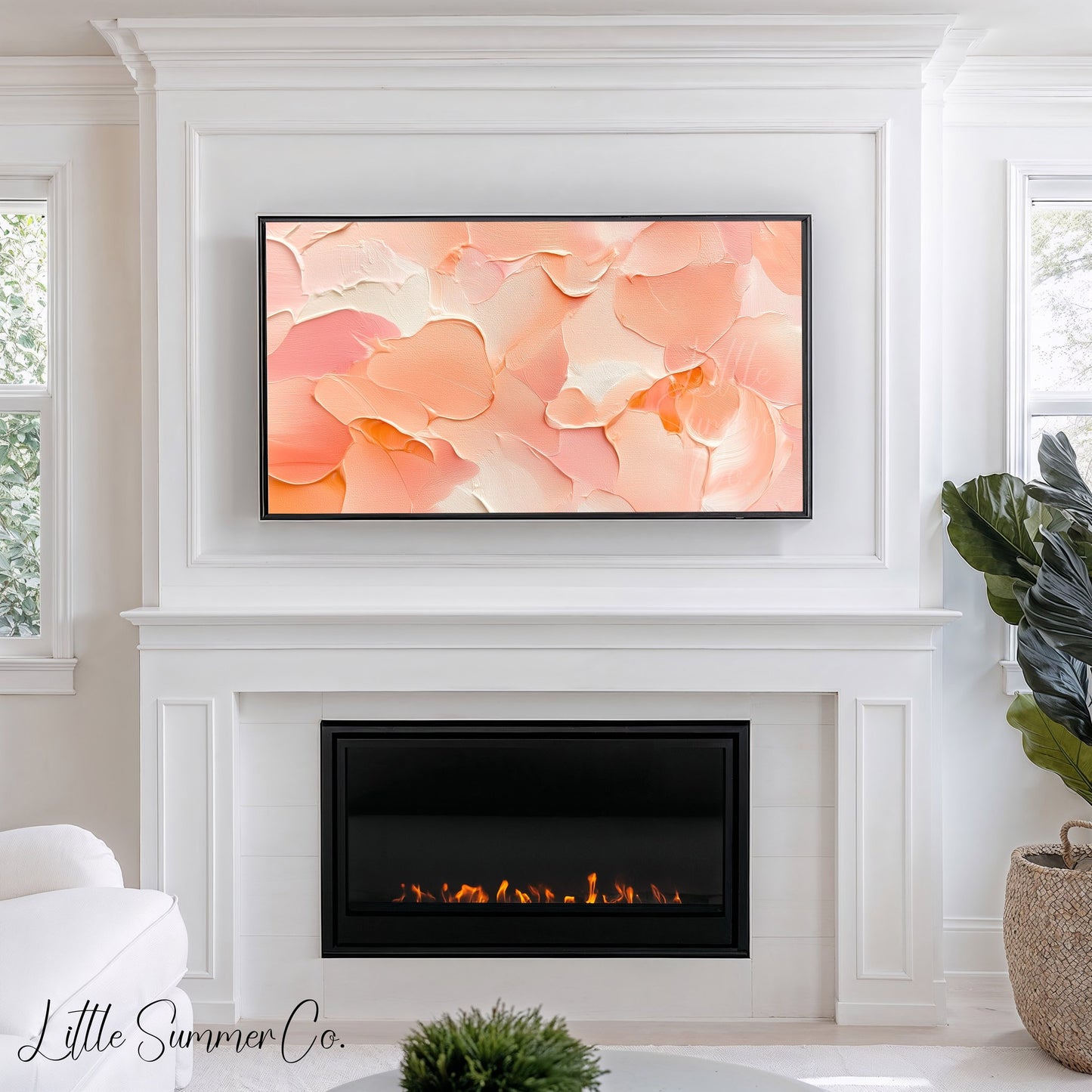 Peach Blush Frame TV Art displayed on a TV