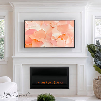 Peach Blush Frame TV Art displayed on a TV