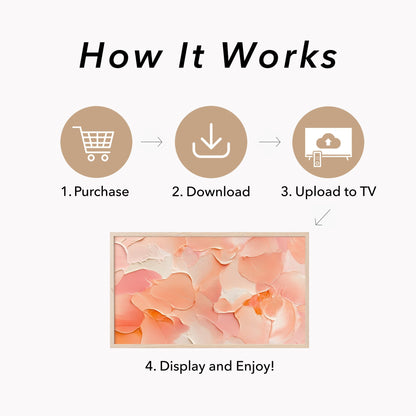 Peach Blush Frame TV Art displayed on a TV