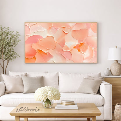 Peach Blush Frame TV Art displayed on a TV