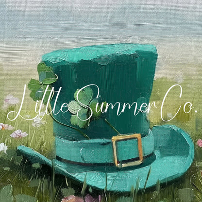 Leprechaun Hat Wildflower Meadow Frame TV Art displayed on a TV