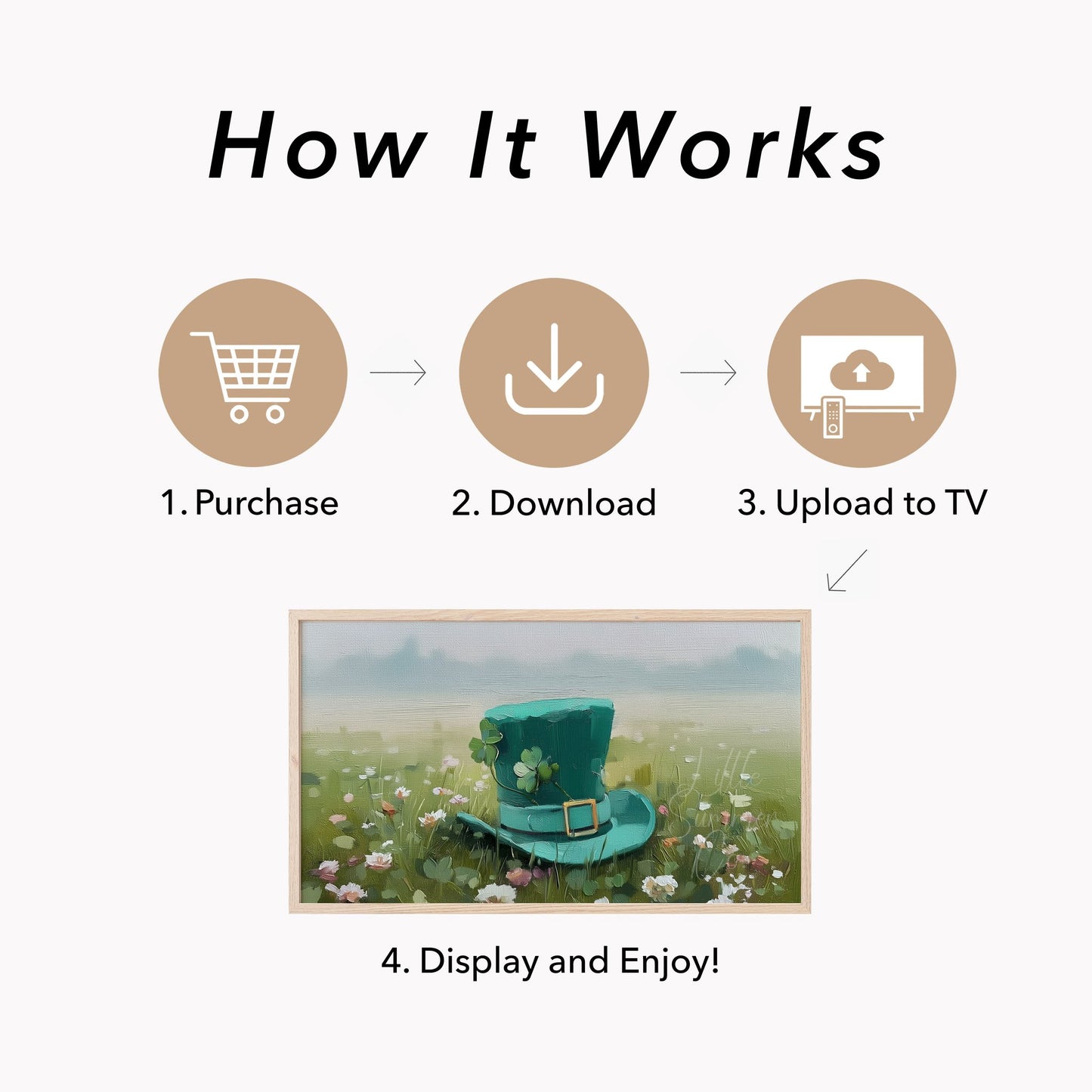 Leprechaun Hat Wildflower Meadow Frame TV Art displayed on a TV