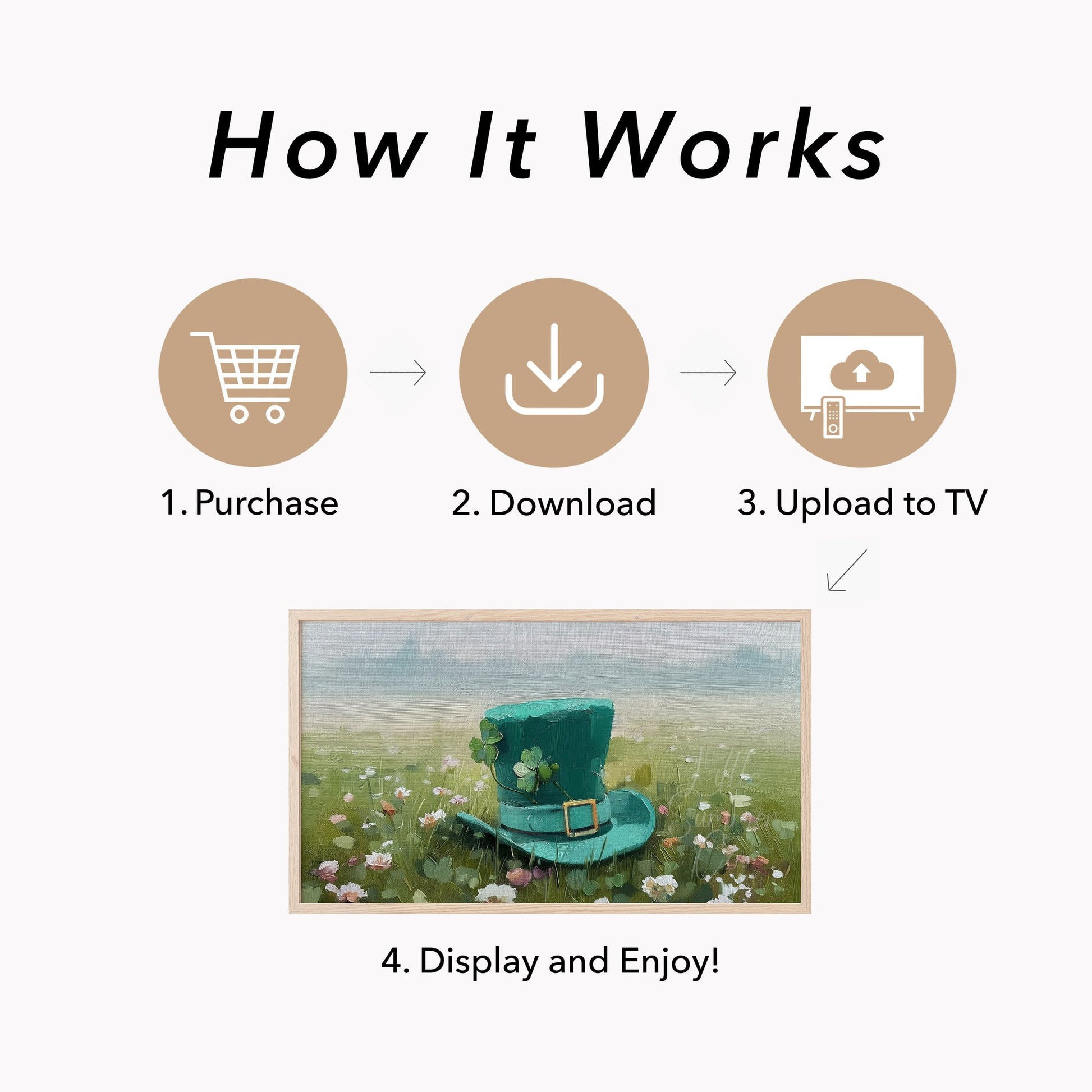 Leprechaun Hat Wildflower Meadow Frame TV Art displayed on a TV