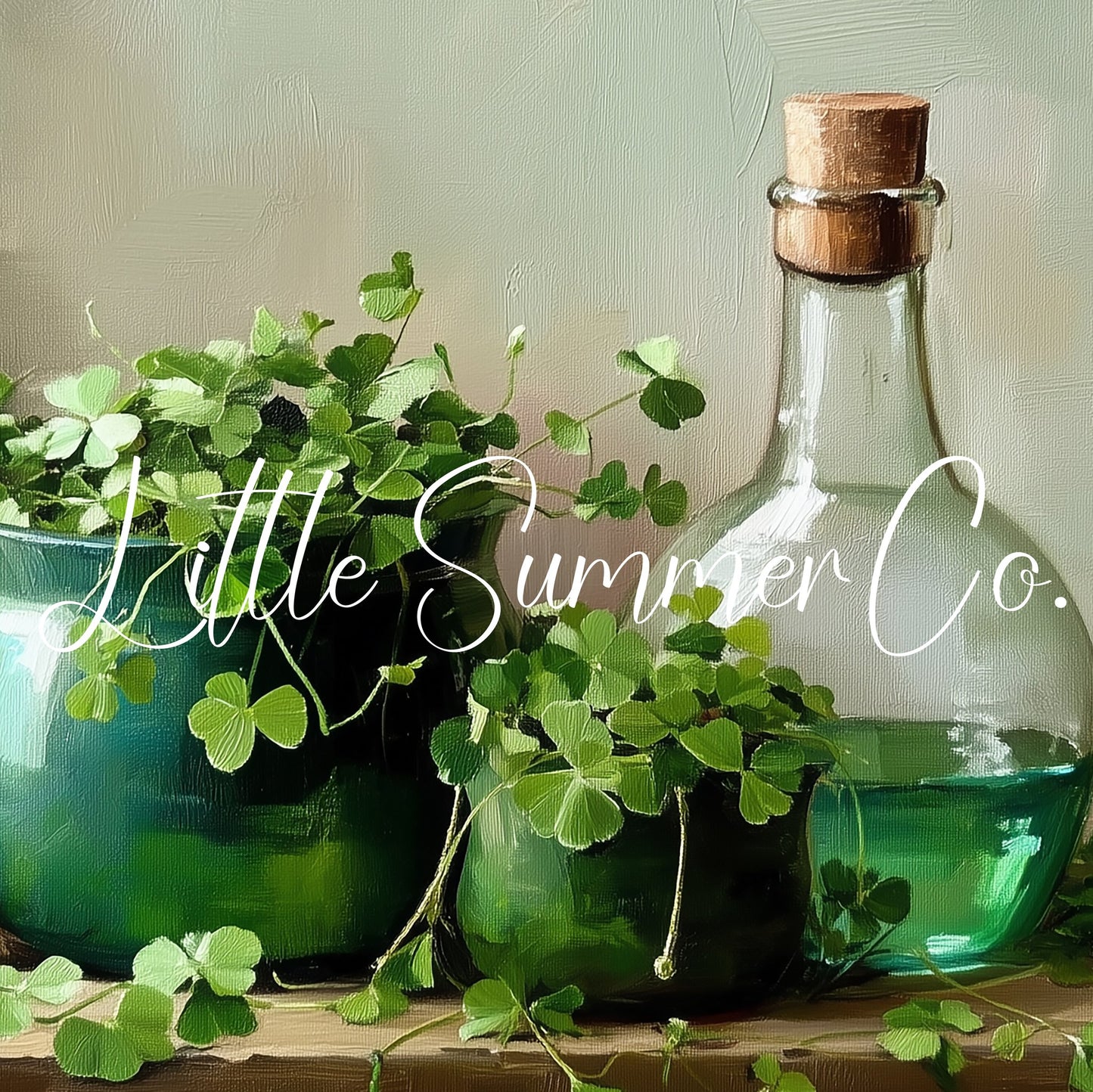 Shamrocks in Green Pot Frame TV Art displayed on a TV