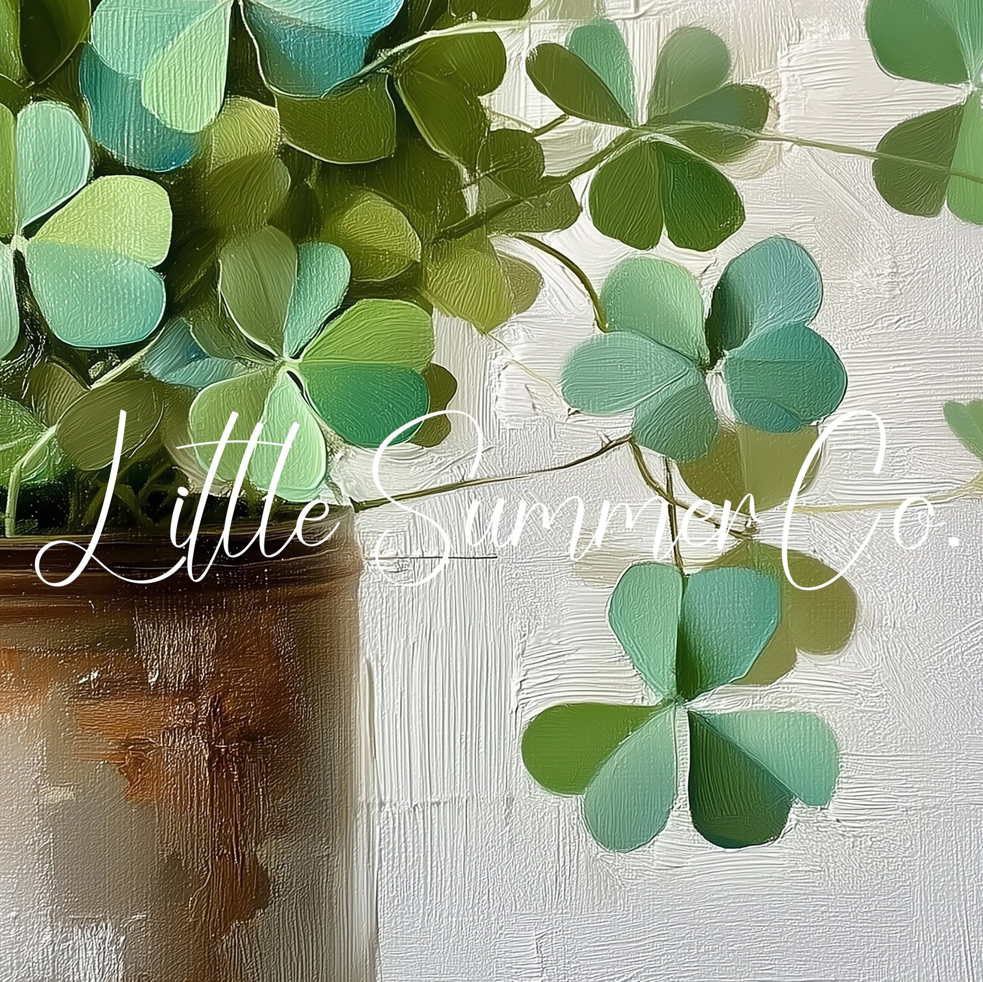 Shamrock Plant in Ceramic Pot Frame TV Art displayed on a TV