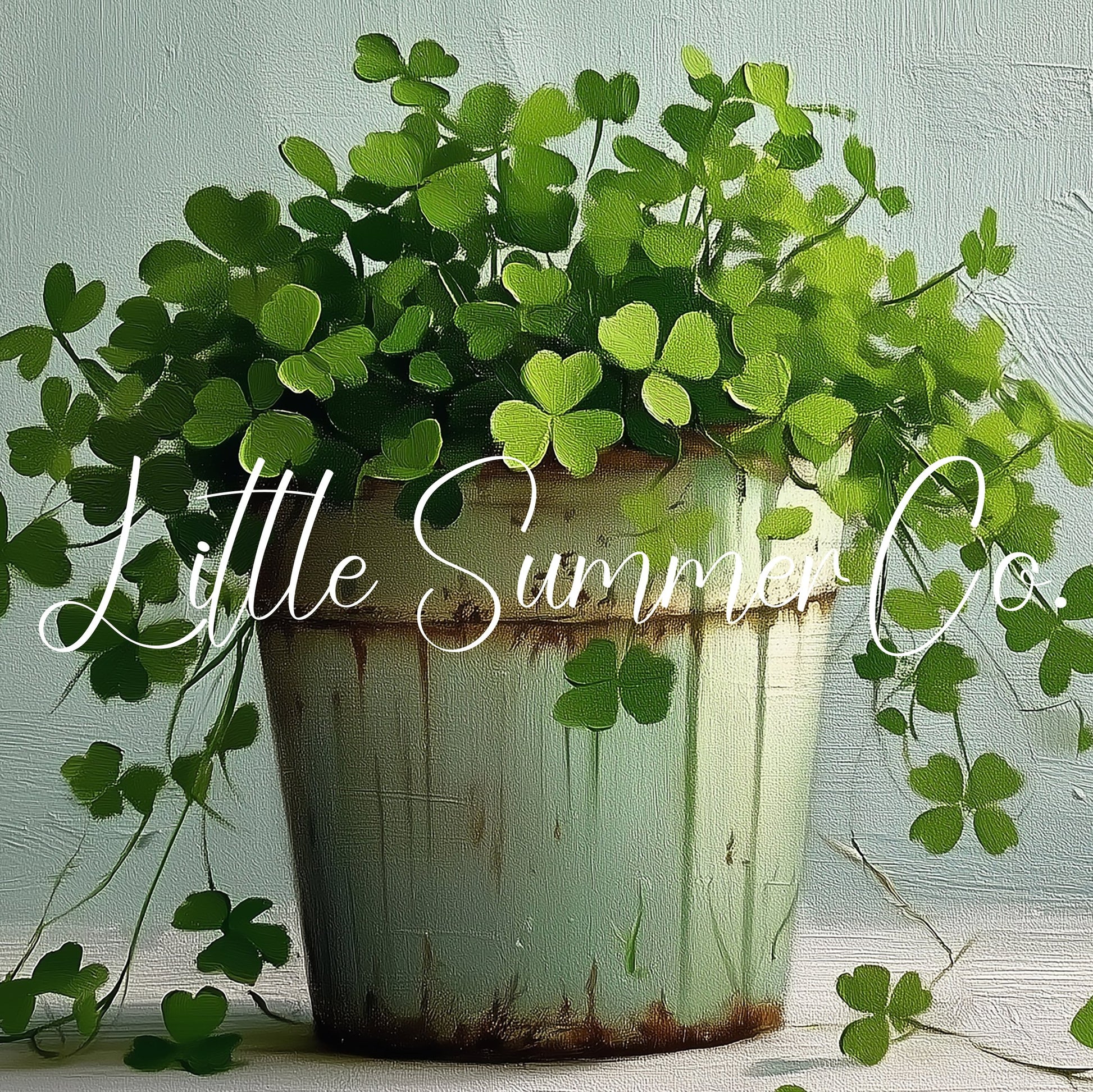 Clover Plant in Rustic Pot Frame TV Art displayed on a TV