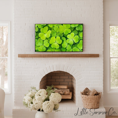 Clover Patch Close Up Frame TV Art displayed on a TV
