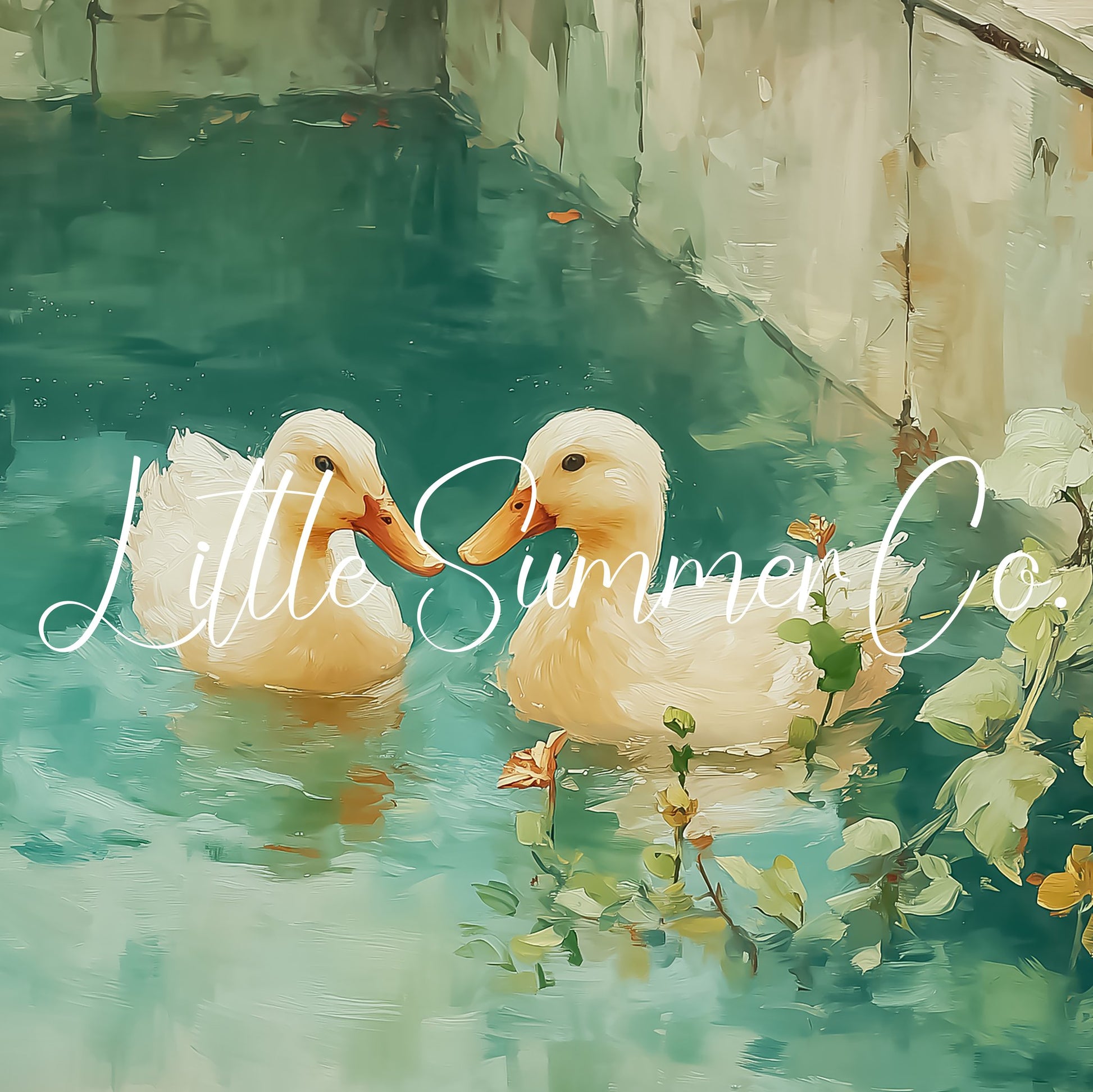 Duckling Pond Frame TV Art displayed on a TV