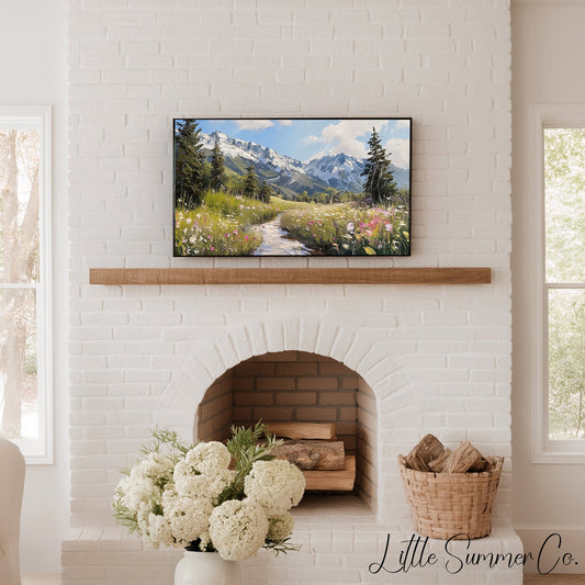 Alpine Wildflower Meadow Frame TV Art displayed on a TV