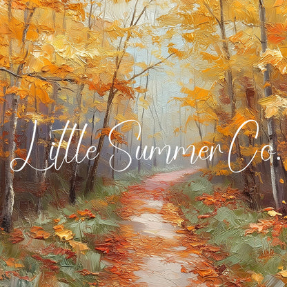 Autumn Birch Forest Path Frame TV Art displayed on a TV