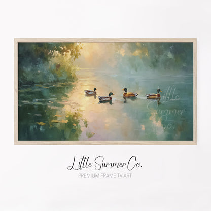 Mallard Ducks Frame TV Art displayed on a TV