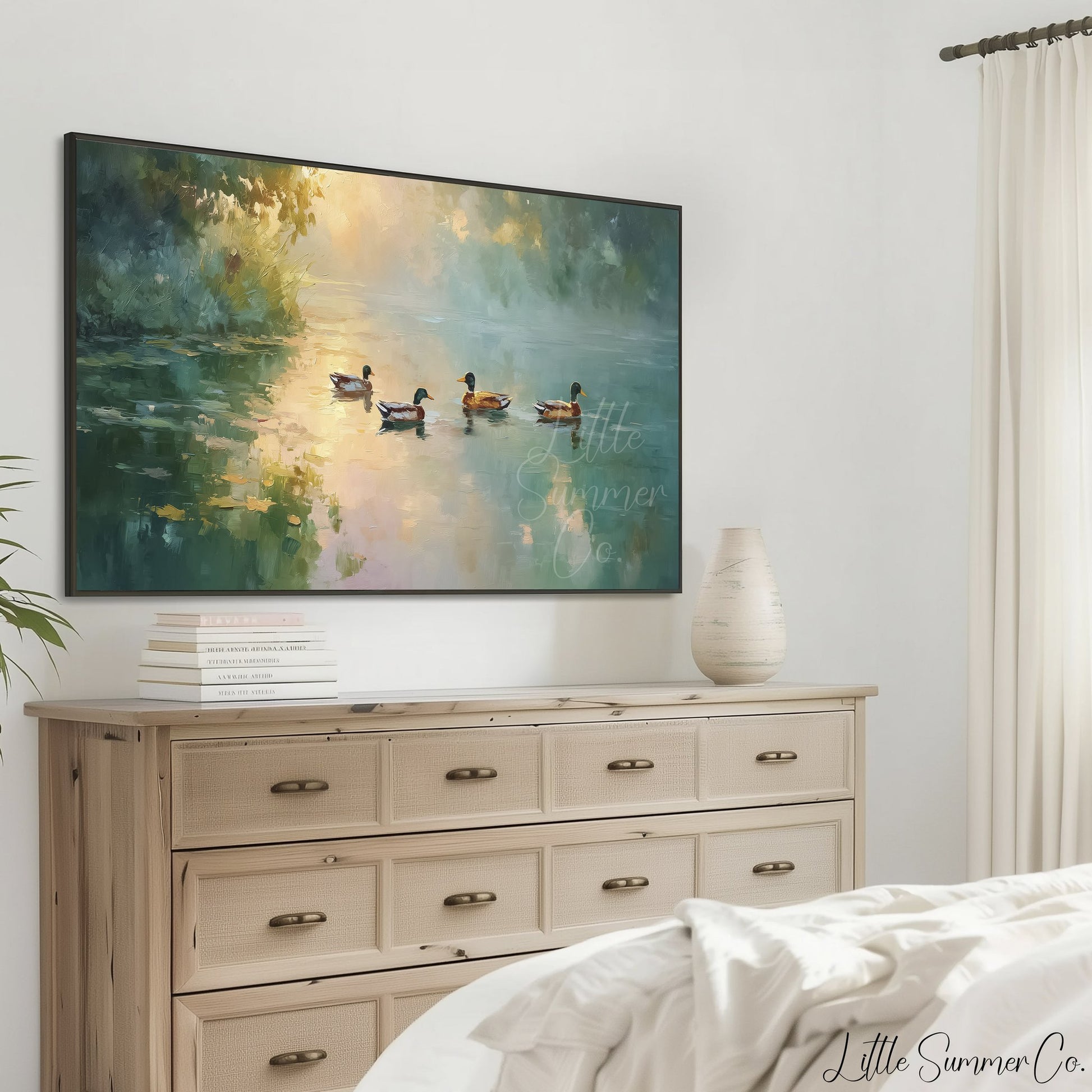 Mallard Ducks Frame TV Art displayed on a TV