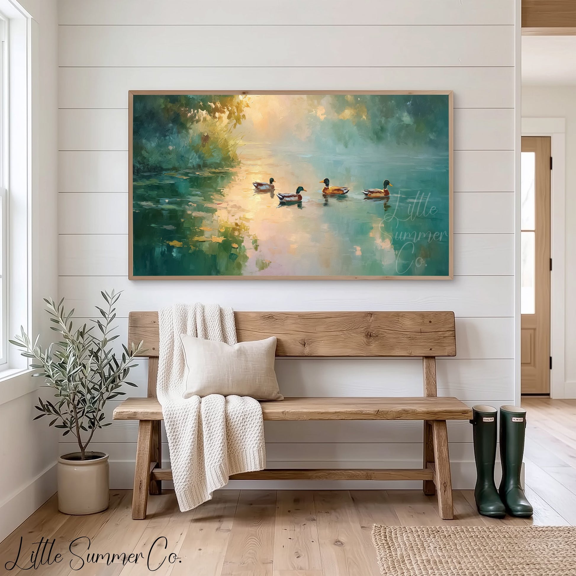 Mallard Ducks Frame TV Art displayed on a TV