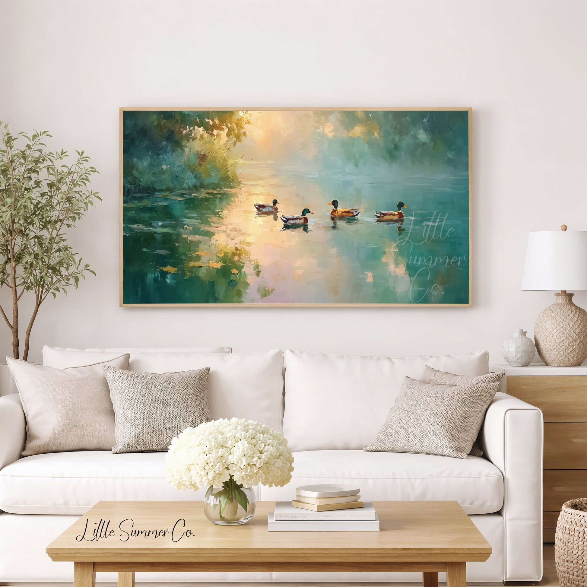 Mallard Ducks Frame TV Art displayed on a TV