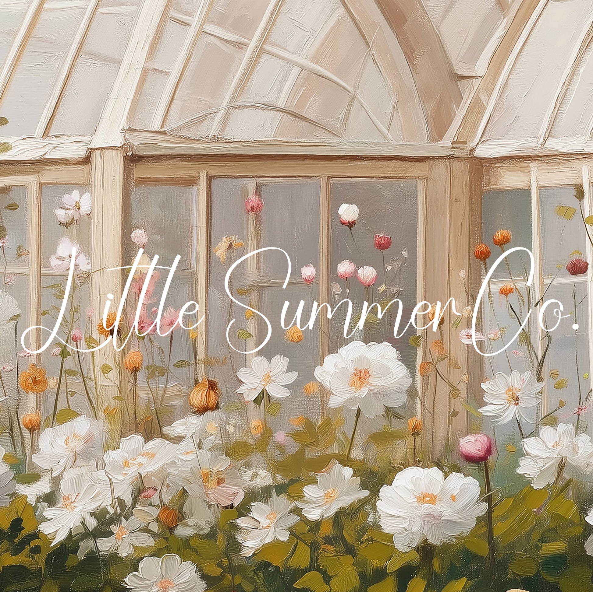Arched Greenhouse Peony Garden Frame TV Art displayed on a TV