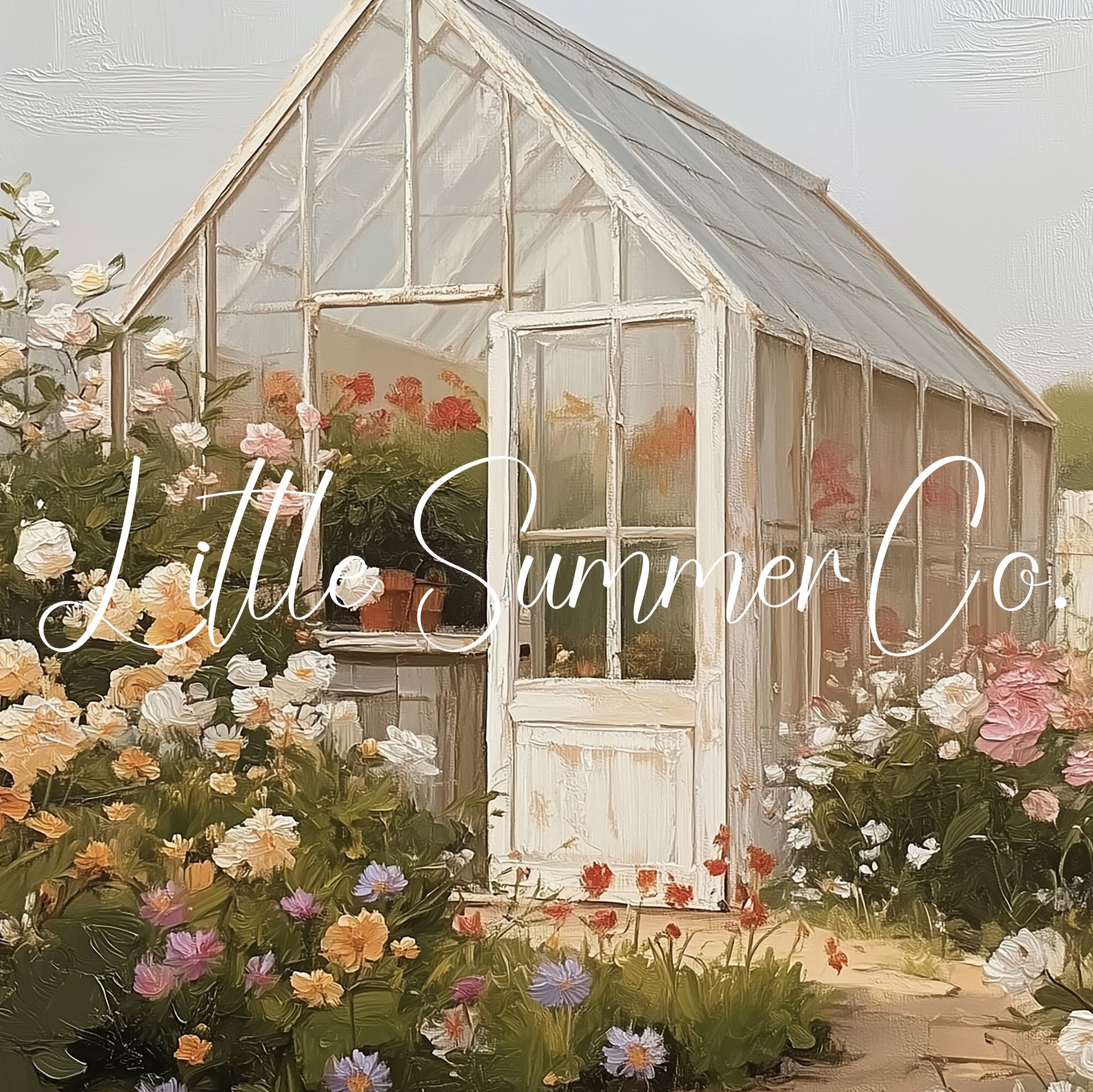 Rose Garden Greenhouse Frame TV Art displayed on a TV