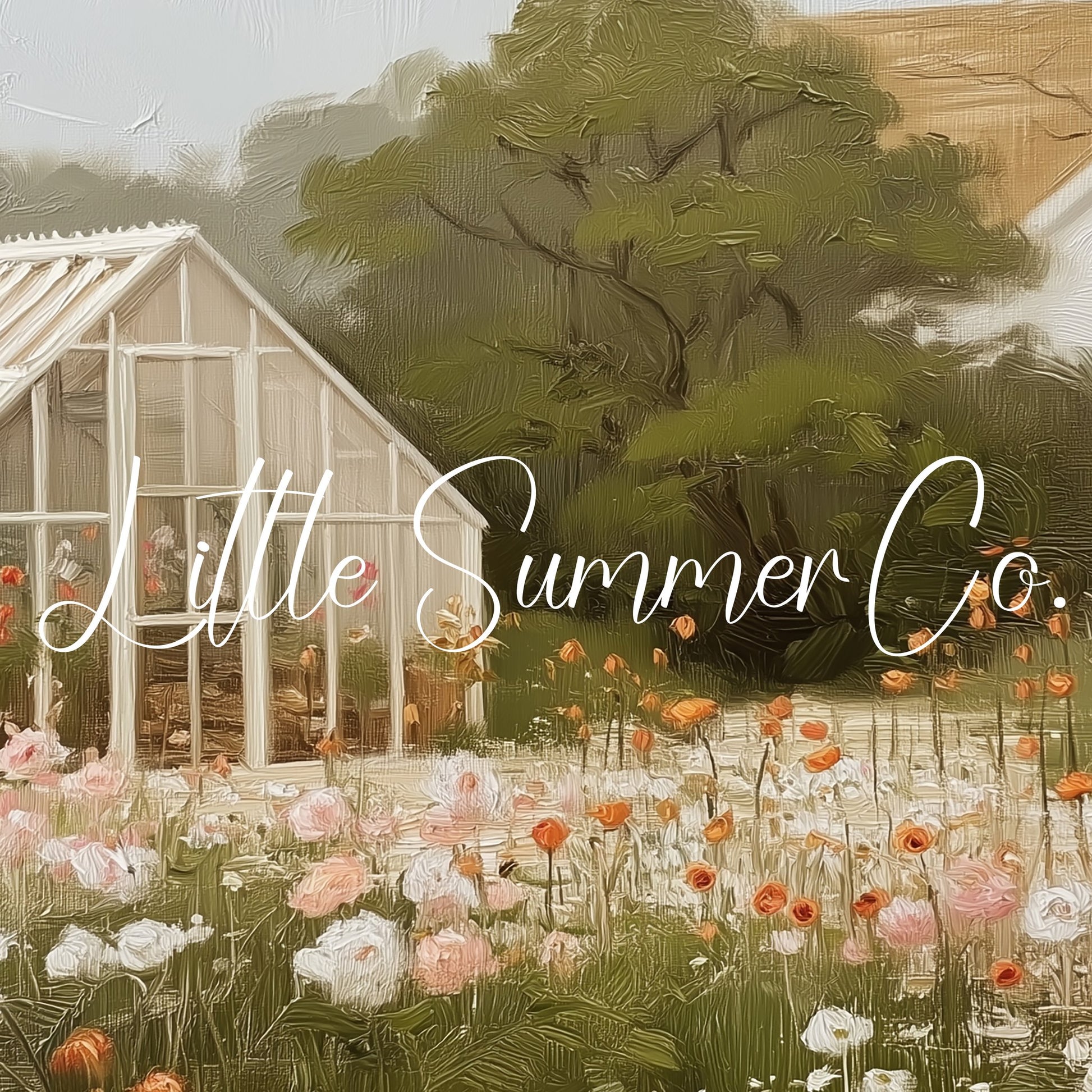 Greenhouse Flower Meadow Frame TV Art displayed on a TV