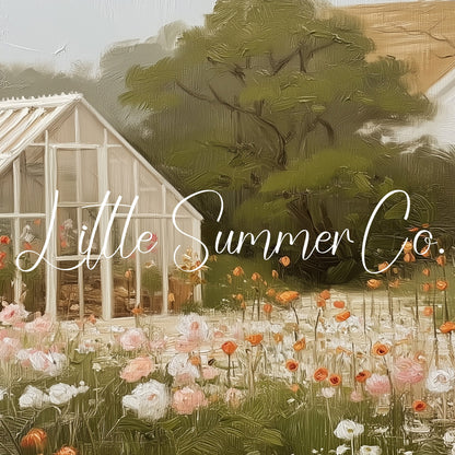 Greenhouse Flower Meadow Frame TV Art displayed on a TV