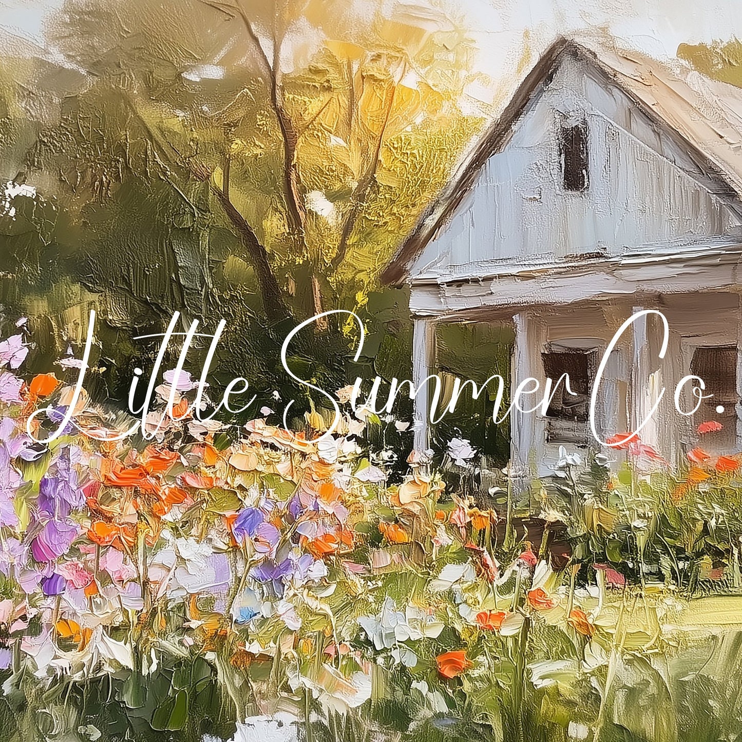Wildflower Cottage Garden Frame TV Art displayed on a TV