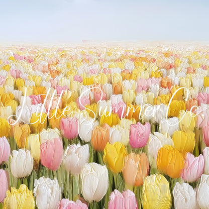Mixed Tulip Blooms Frame TV Art displayed on a TV