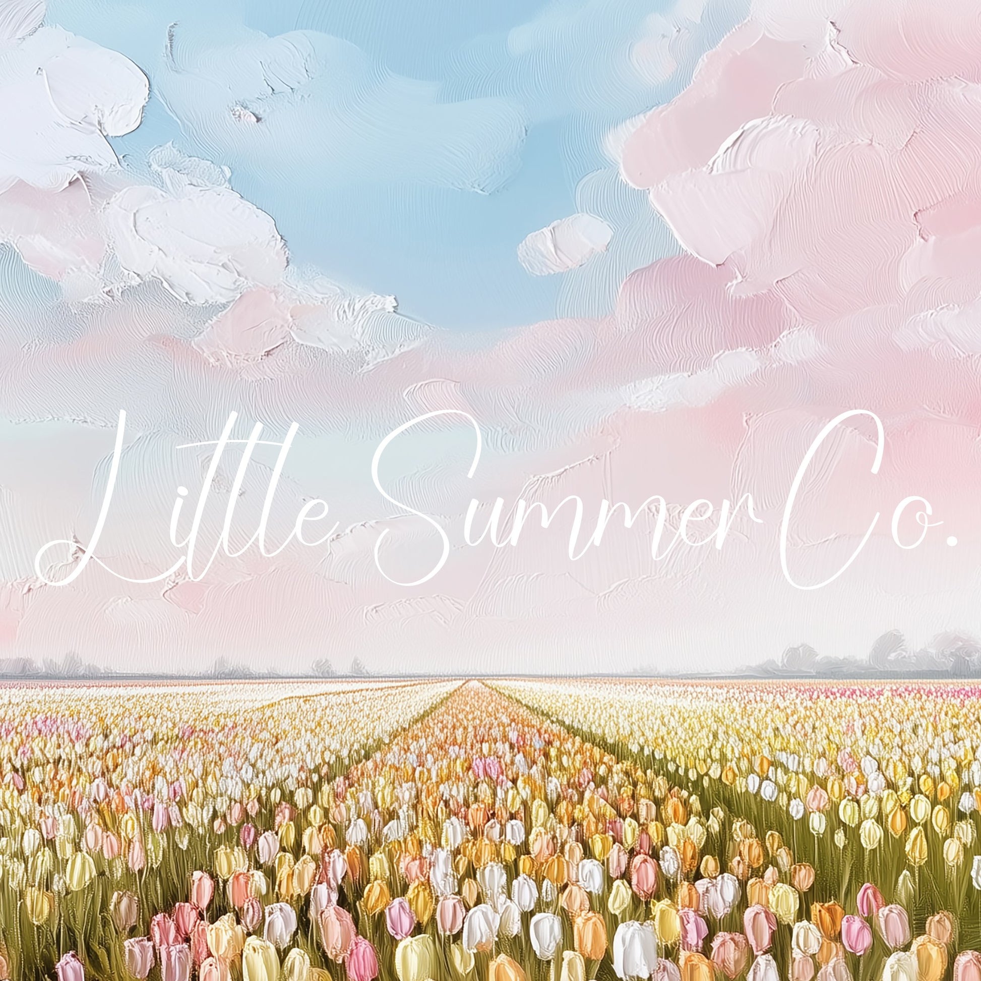 Pastel Tulip Field Frame TV Art displayed on a TV